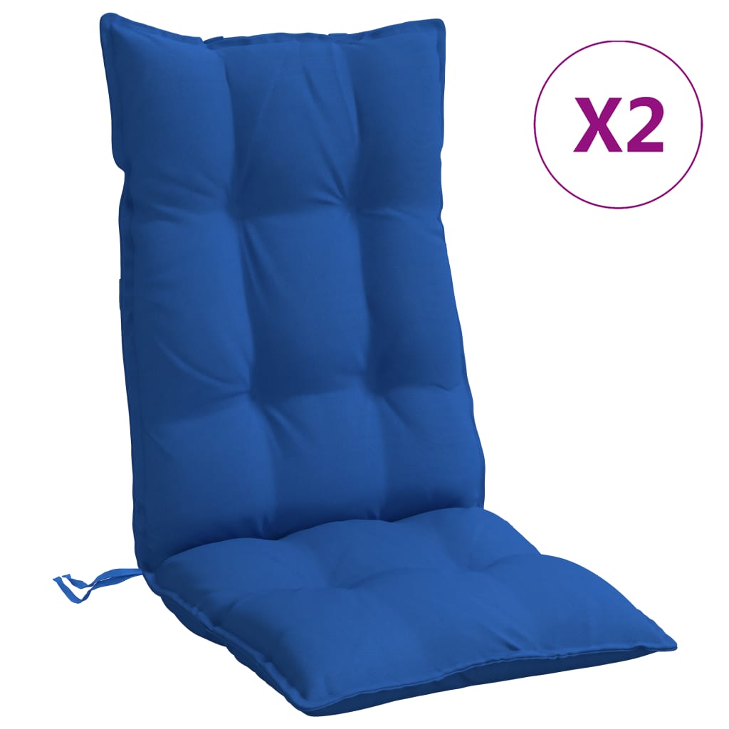 High-backed Cushion Pads 2 pc. Royal Blue Oxford Fabric