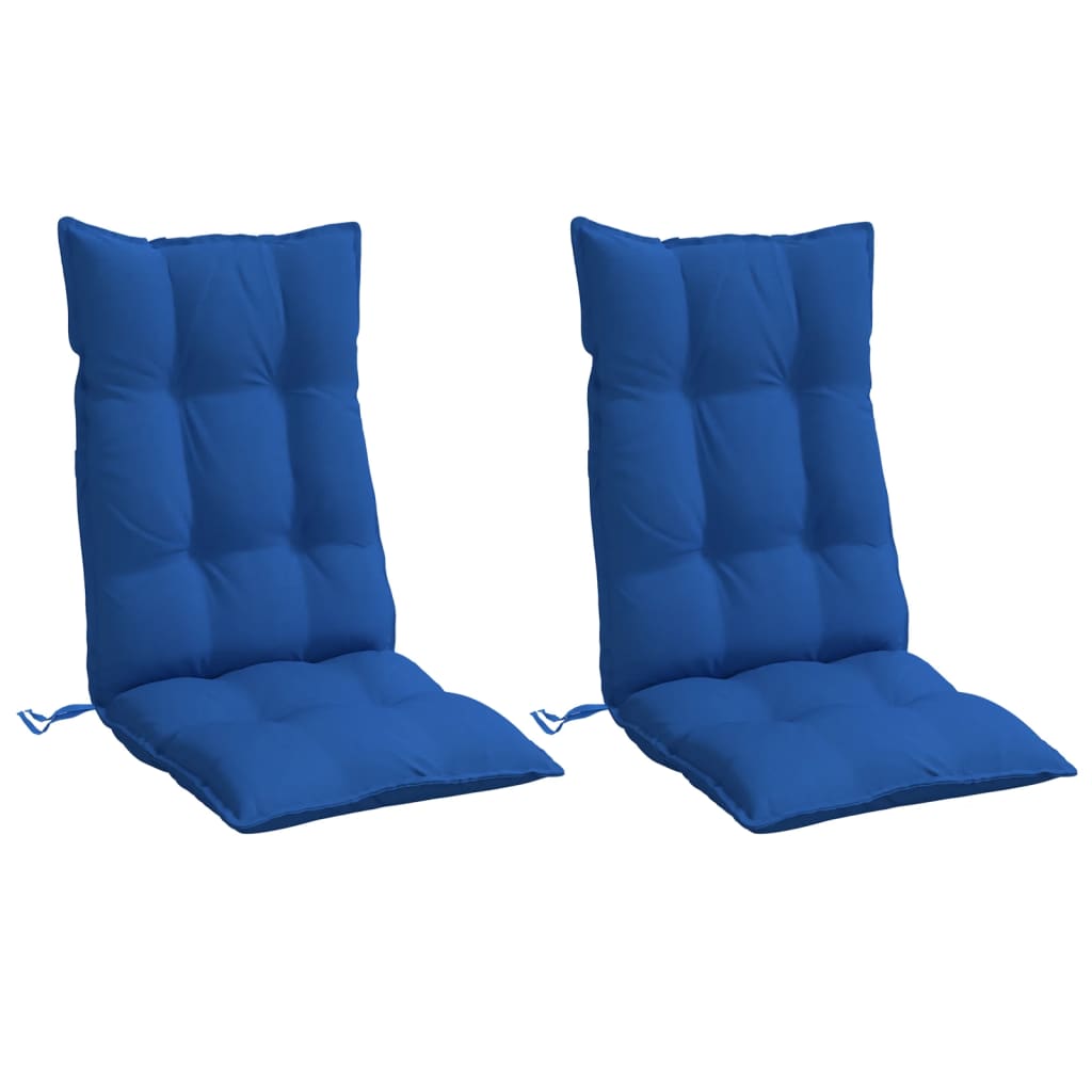 High-backed Cushion Pads 2 pc. Royal Blue Oxford Fabric