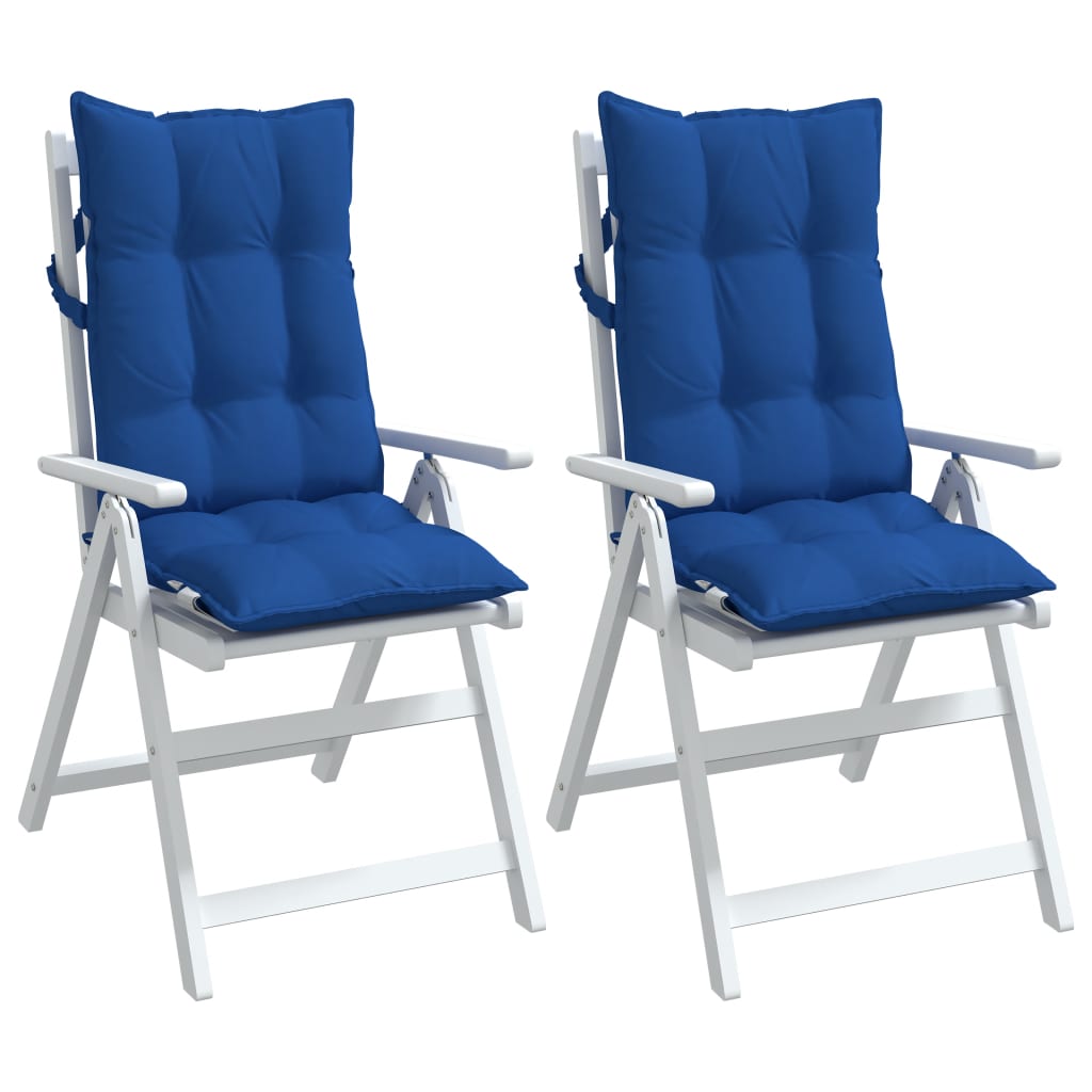 High-backed Cushion Pads 2 pc. Royal Blue Oxford Fabric