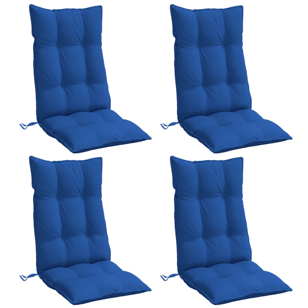 Coussins pour chaises longues 4 pièces Bleu roi Tissu Oxford