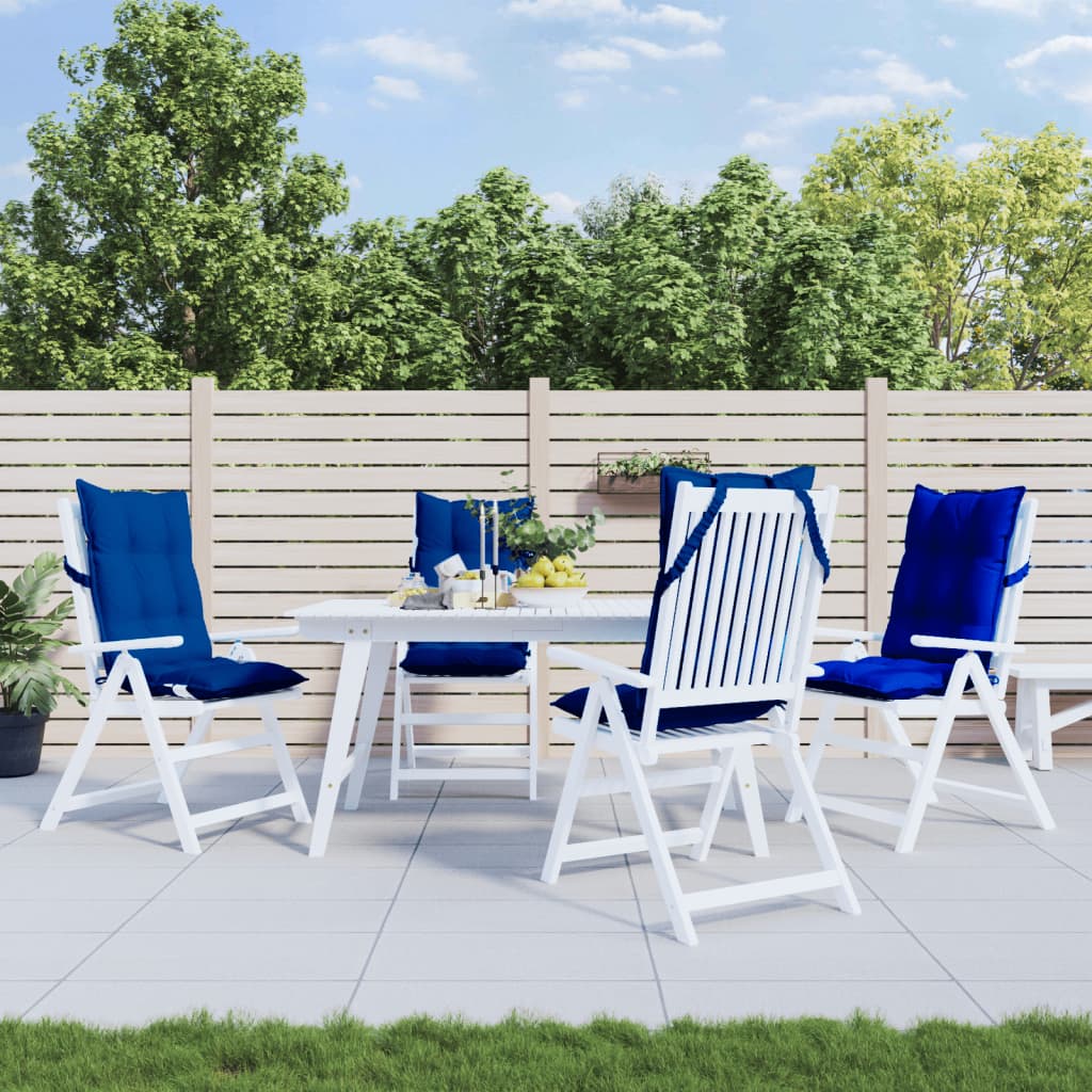 Coussins pour chaises longues 4 pièces Bleu roi Tissu Oxford