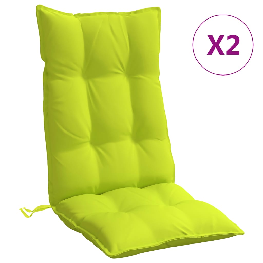 High-back cushion pads 2 pcs. Bright green Oxford fabric