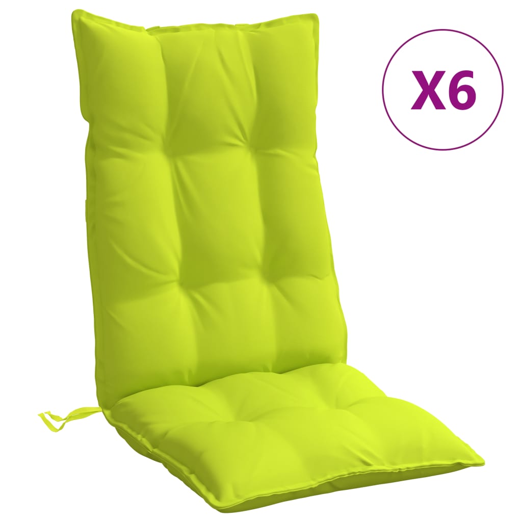 Coussins pour chaises longues 6 pièces Vert flashy Tissu Oxford