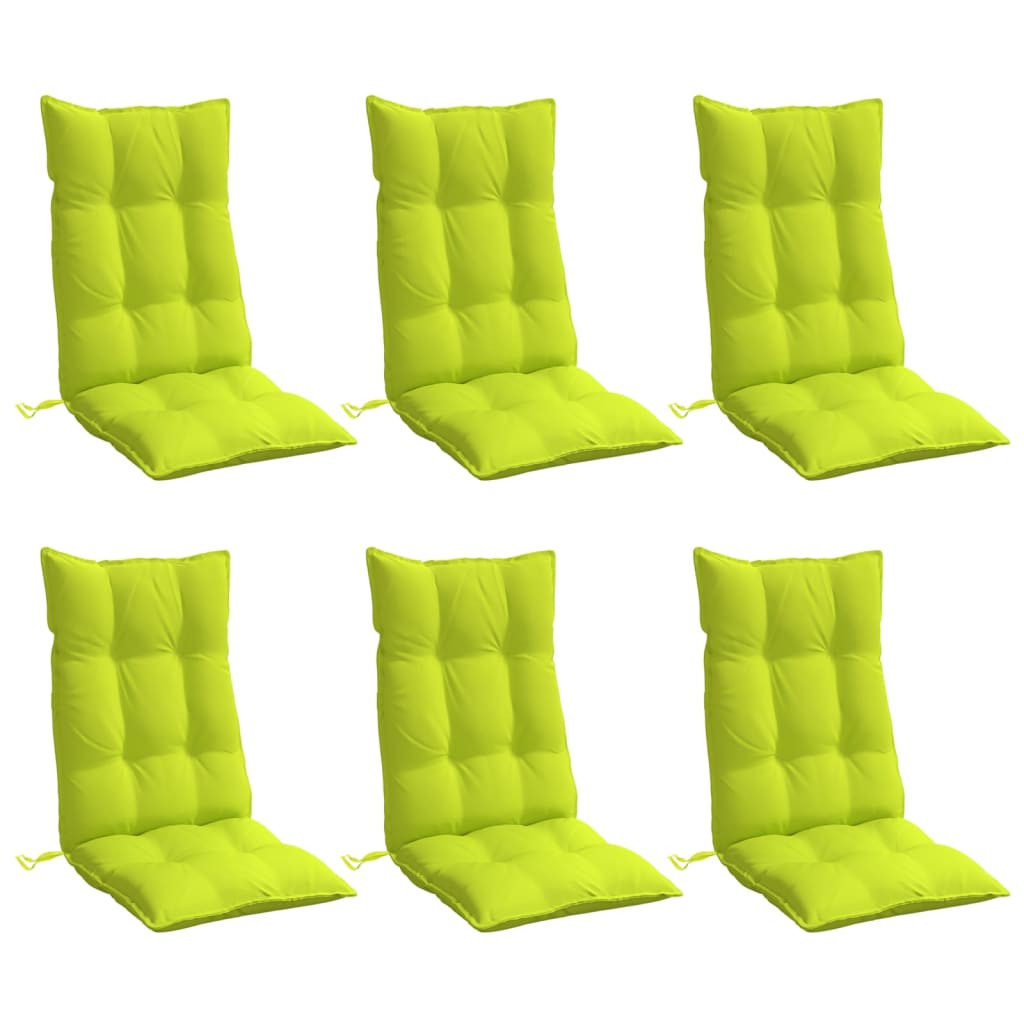 Coussins pour chaises longues 6 pièces Vert flashy Tissu Oxford
