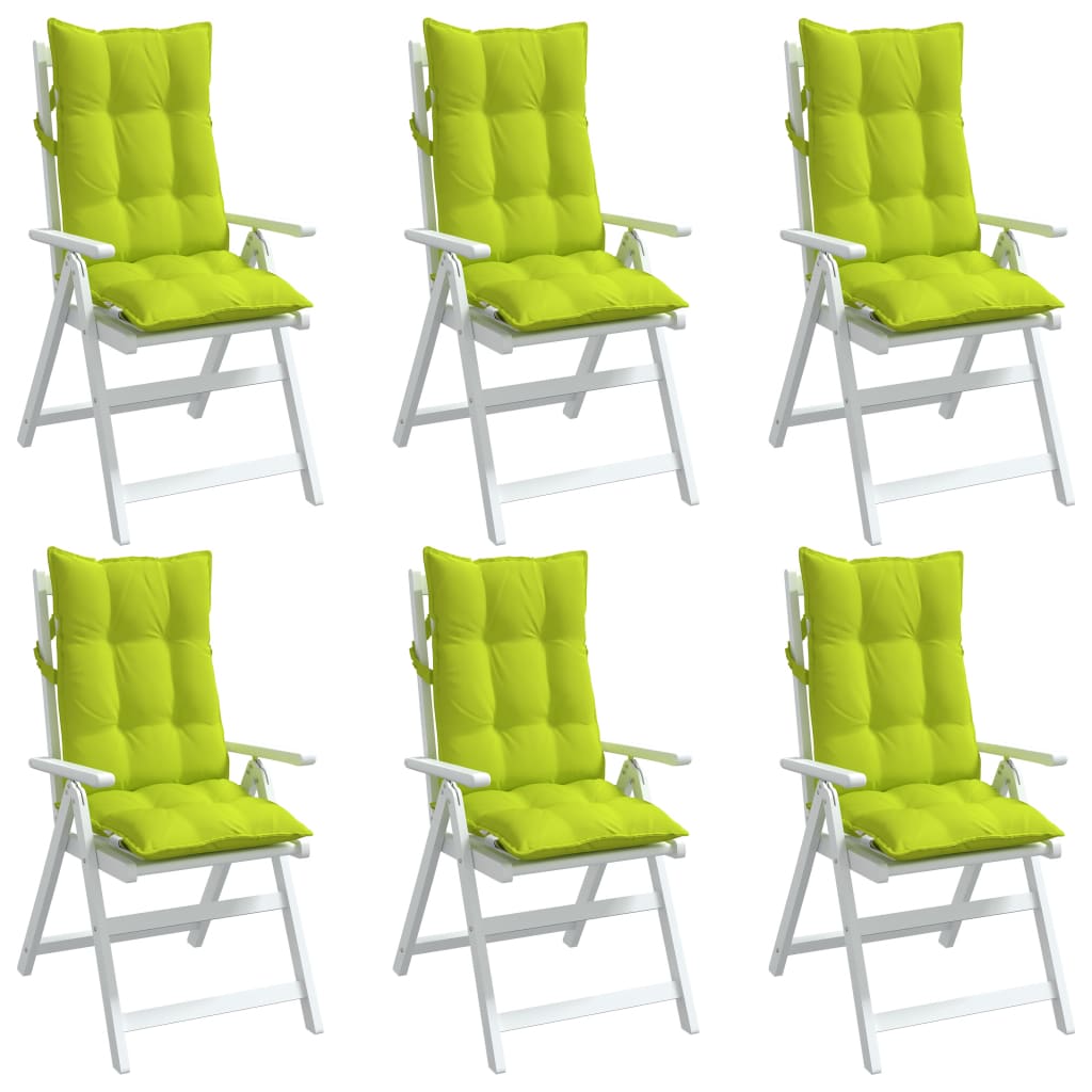 Coussins pour chaises longues 6 pièces Vert flashy Tissu Oxford