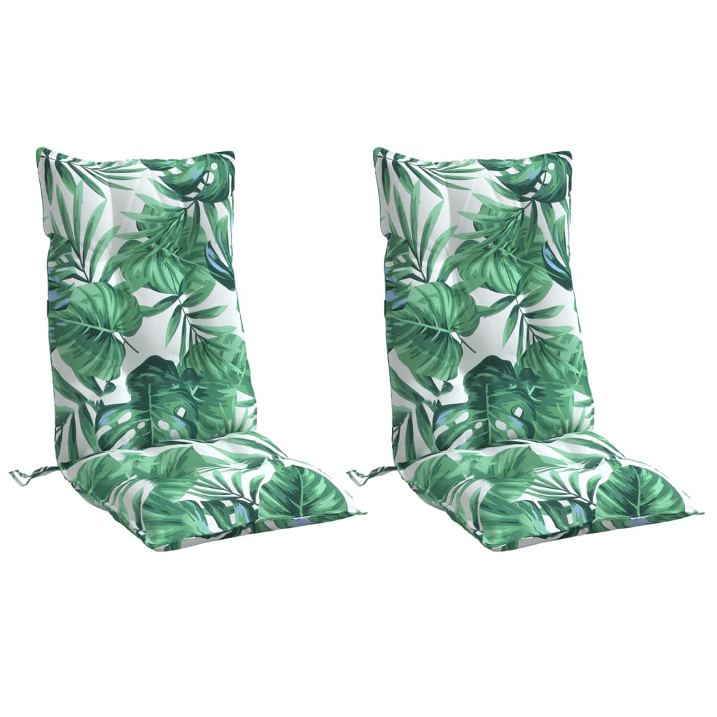 Coussins pour chaises longues 2 pcs Motif feuille Tissu Oxford