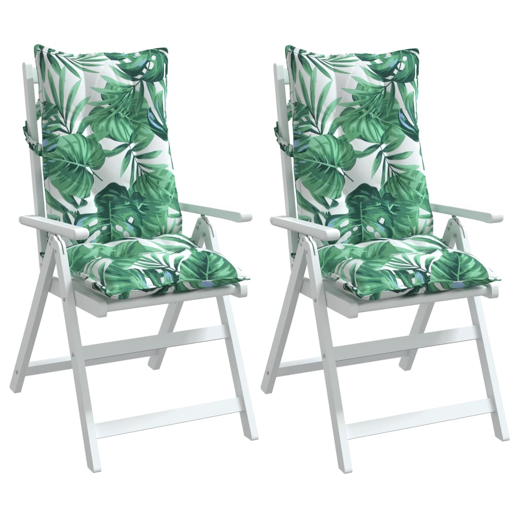 Coussins pour chaises longues 2 pcs Motif feuille Tissu Oxford