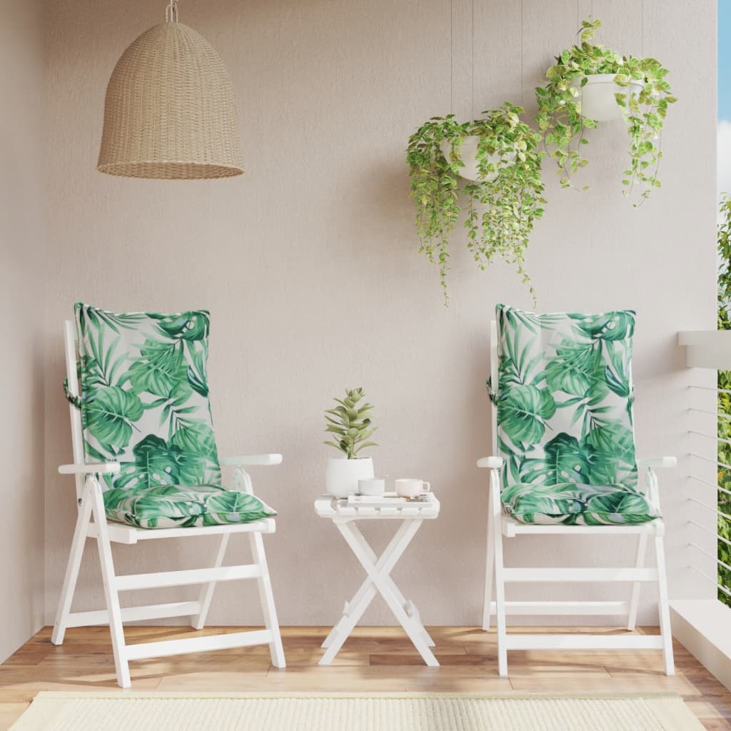 Coussins pour chaises longues 2 pcs Motif feuille Tissu Oxford