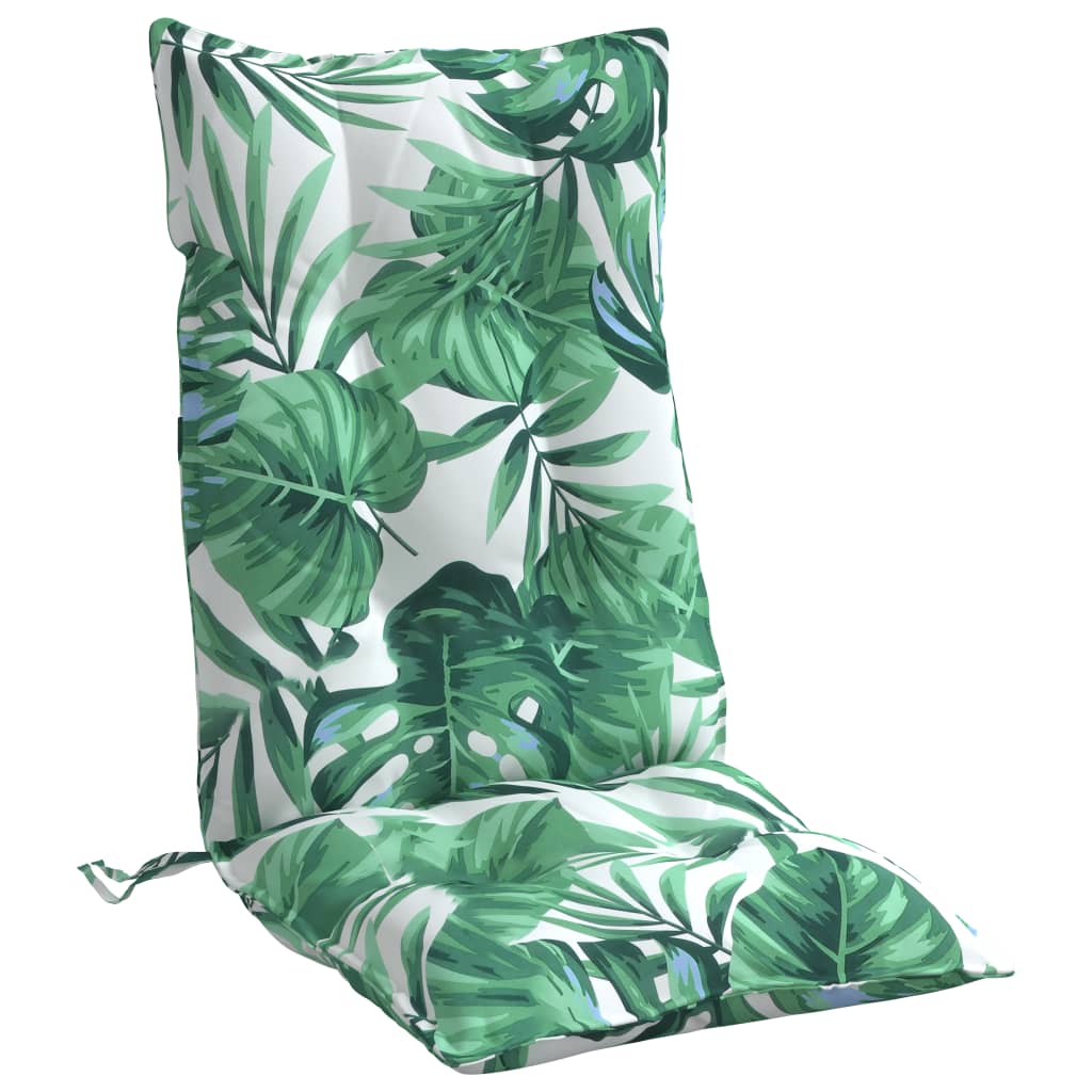 High-Back Cushion Pads 4 pc. Leaf Pattern Oxford Fabric