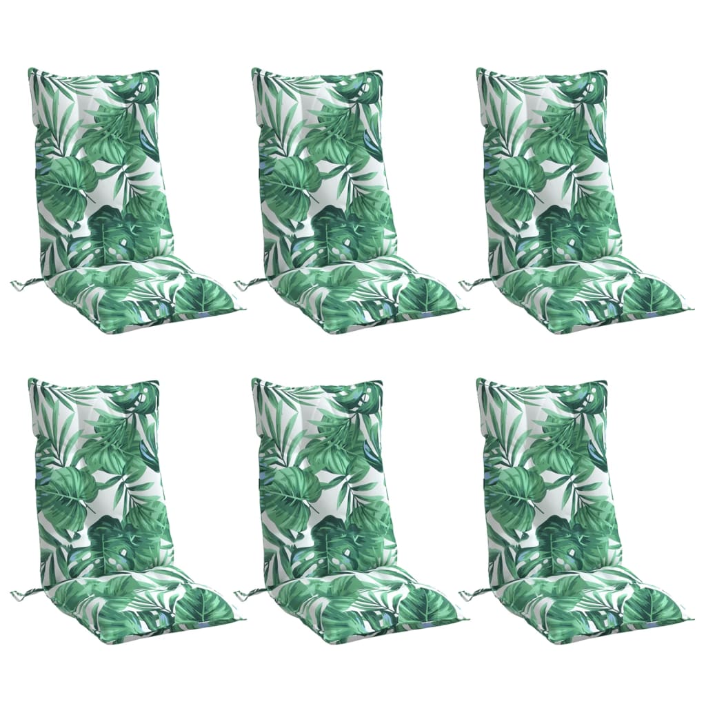 Coussins pour chaises longues 6 pcs Motif feuilles Tissu Oxford