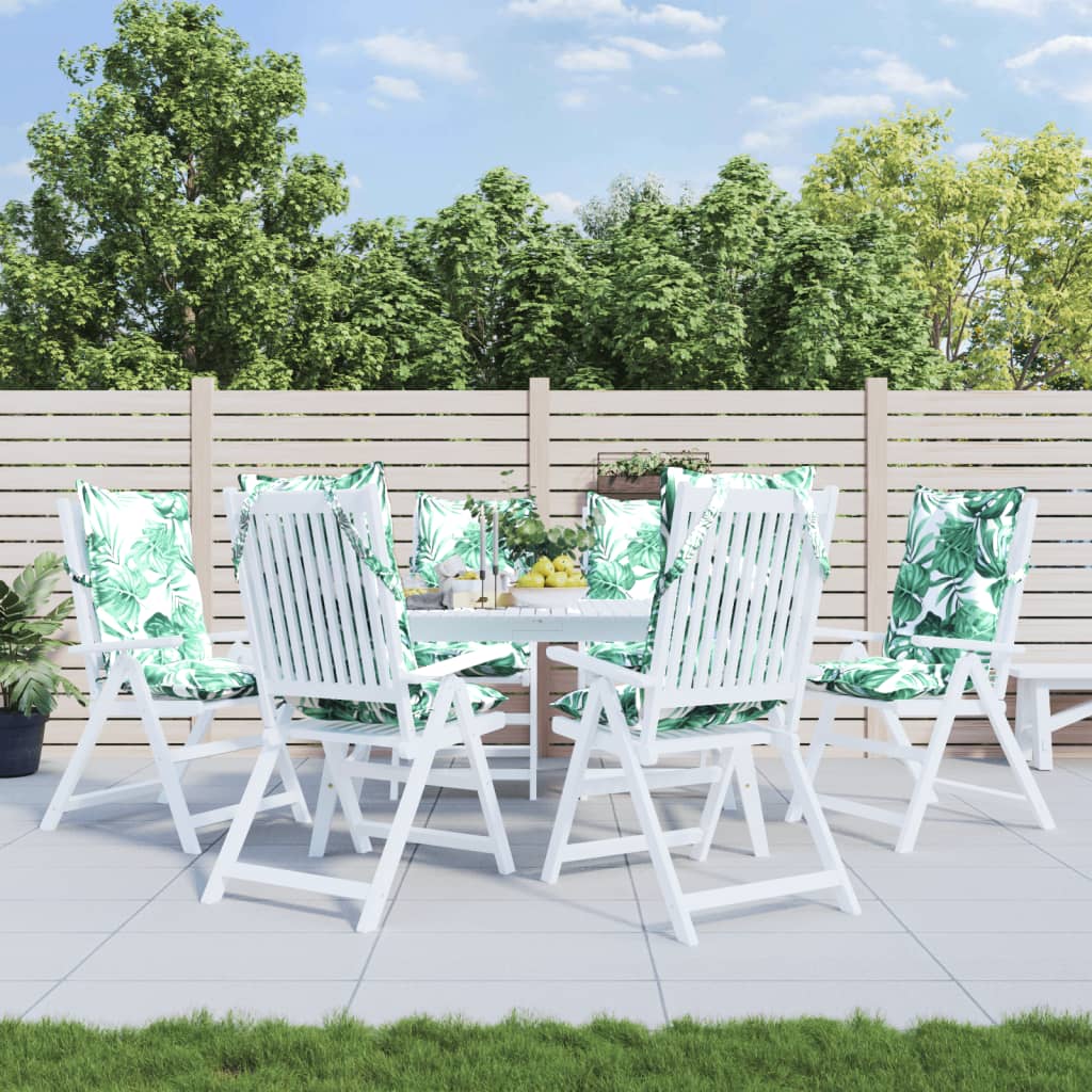Coussins pour chaises longues 6 pcs Motif feuilles Tissu Oxford
