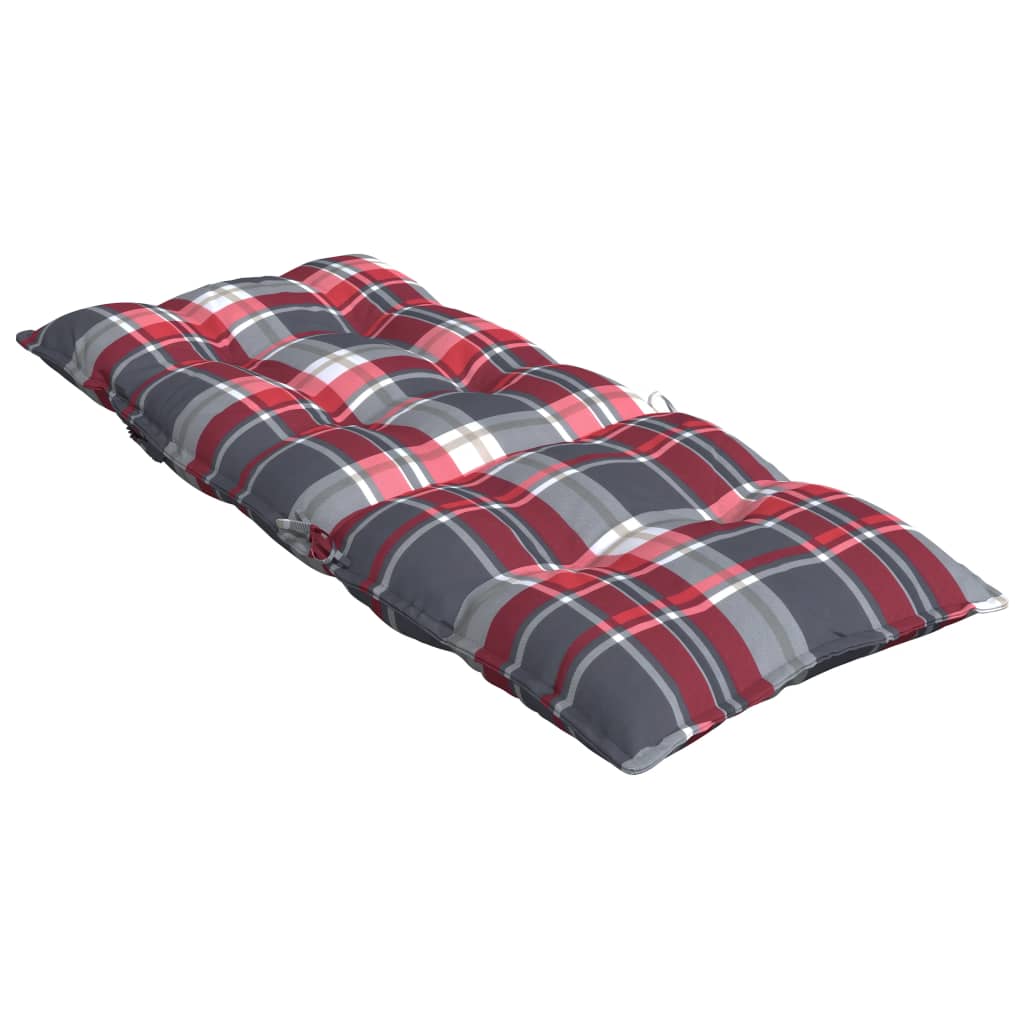 Coussins pour chaises longues 2 pcs Motif carreaux rouge Tissu Oxford