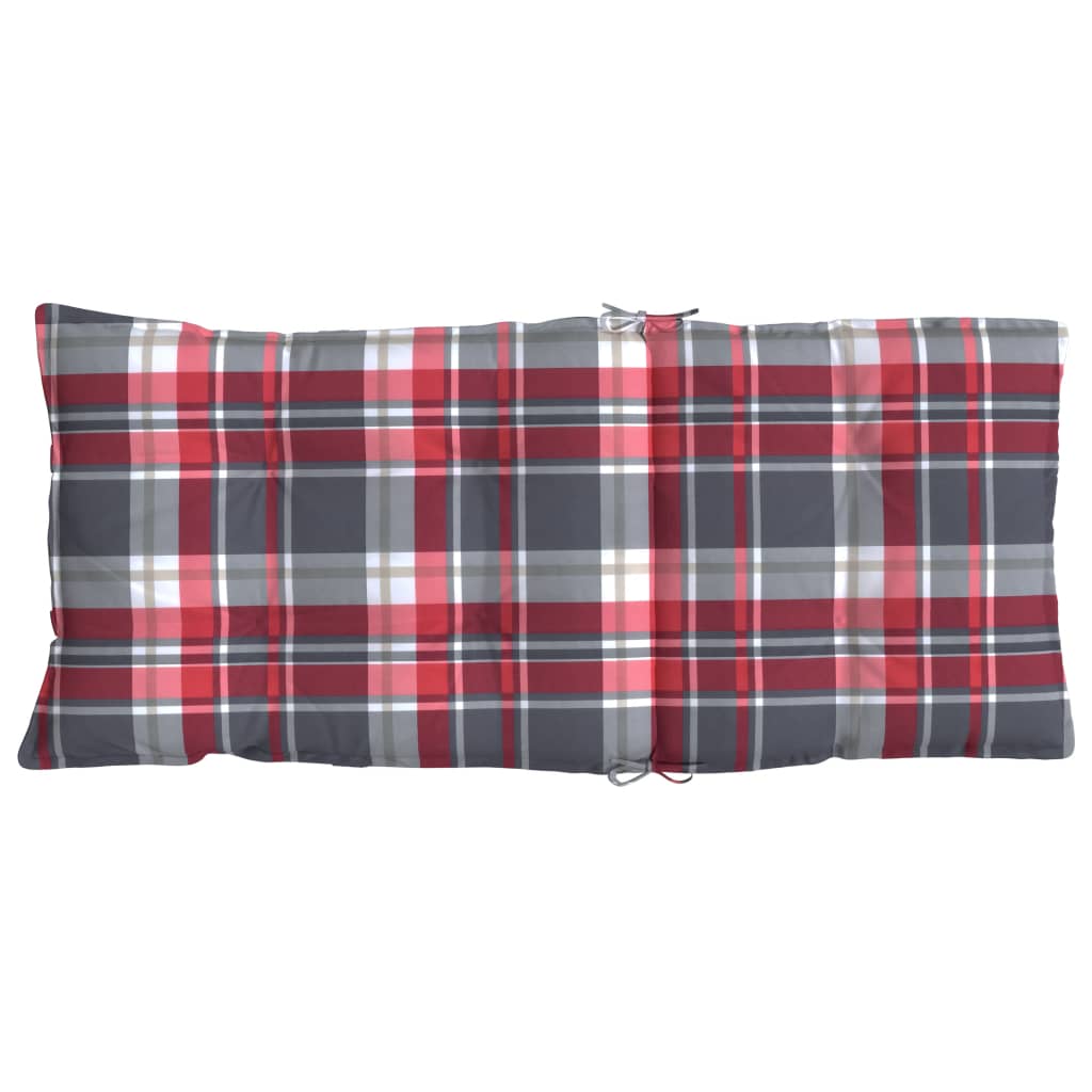 Coussins pour chaises longues 2 pcs Motif carreaux rouge Tissu Oxford