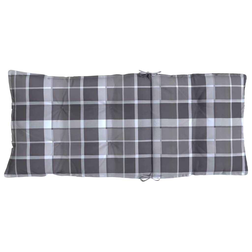Coussins de dossier haut 2 pcs Gris Motif carreaux Tissu Oxford