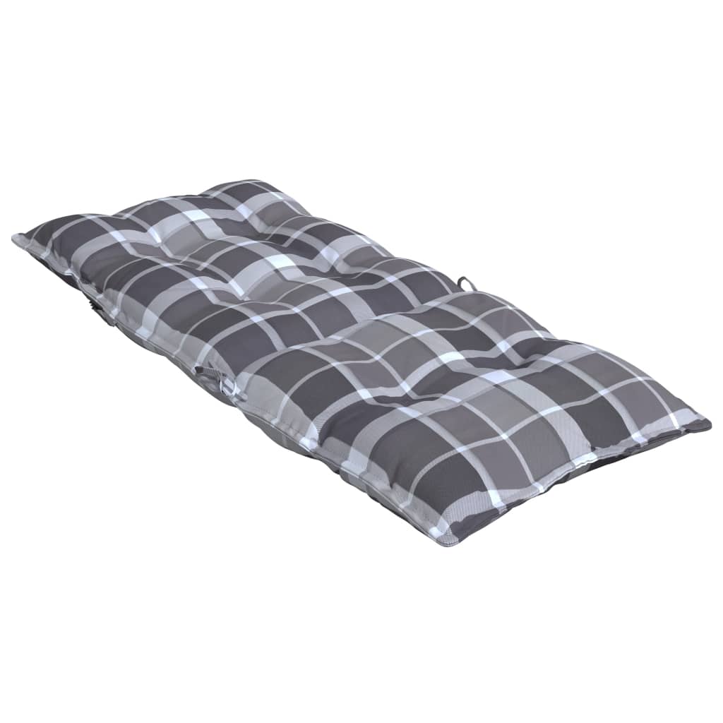 High-Backed Cushion Pads 4 pcs. Grey Plaid Oxford Fabric