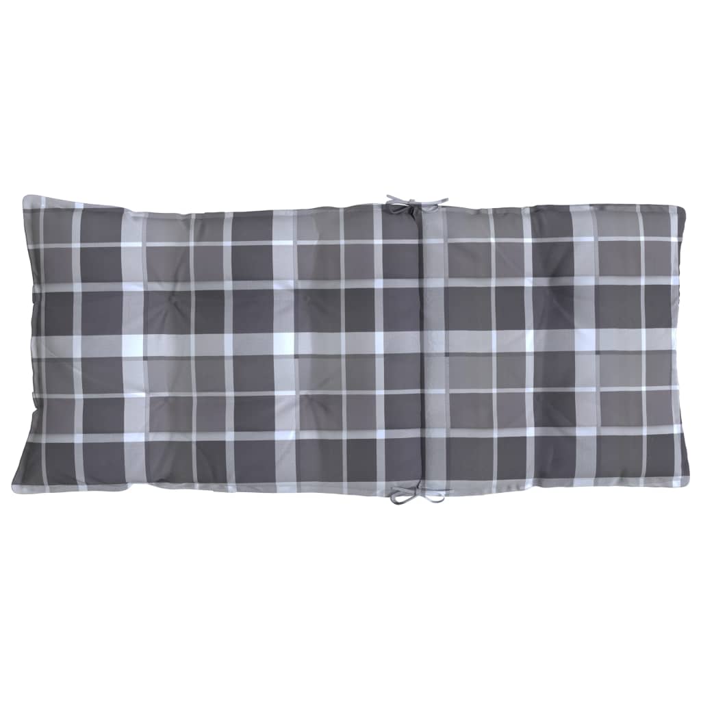 High-Backed Cushion Pads 4 pcs. Grey Plaid Oxford Fabric