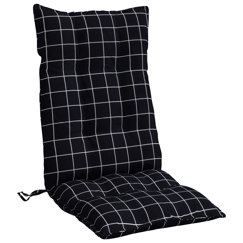 High-back cushion pads, 2 pc. Black checkered fabric