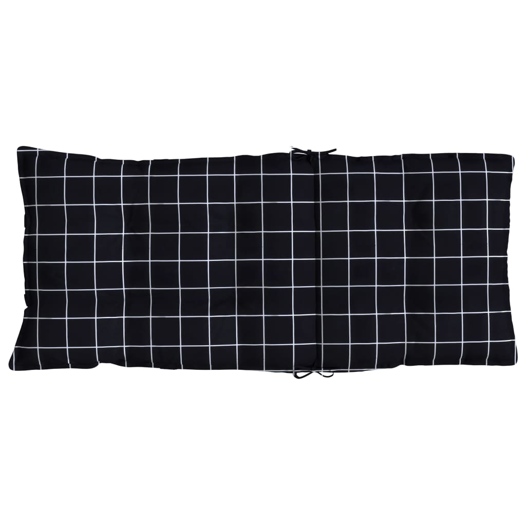 Coussins pour chaises longues 4 pcs. Tissu noir à carreaux