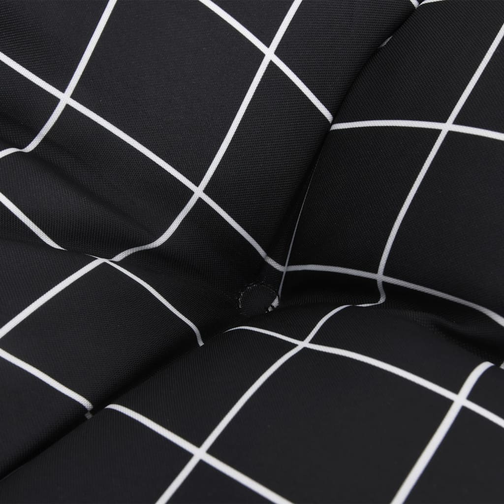 Coussins pour chaises longues 4 pcs. Tissu noir à carreaux