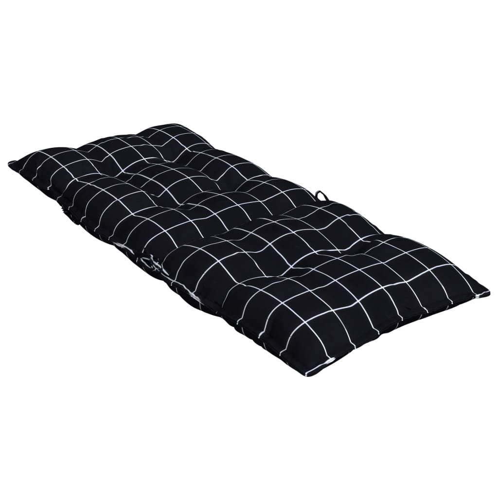 High-back Cushion Pads 6 pcs. Black Checkered Fabric