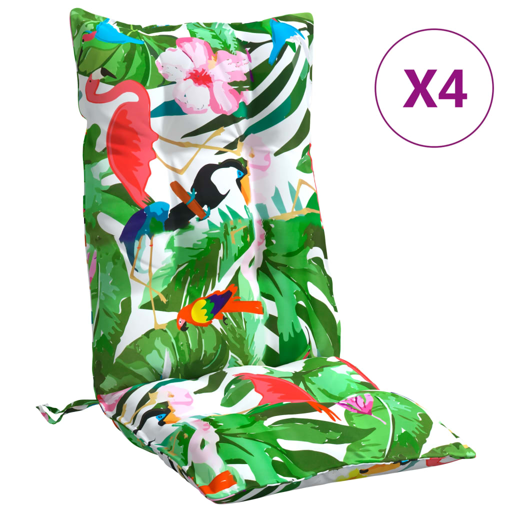 High-Backed Cushion Pads 4 pcs. Multicolored Oxford Fabric