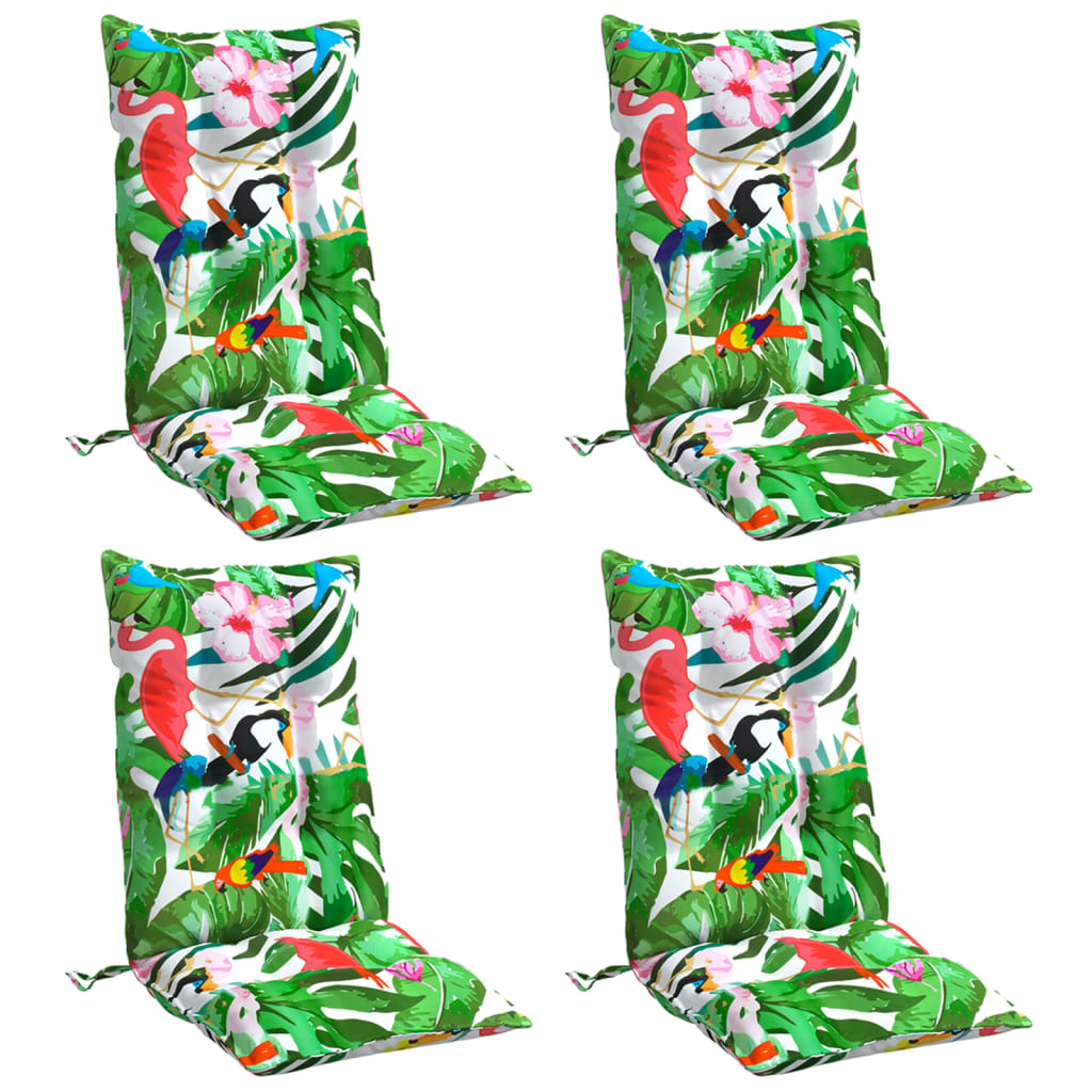 High-Backed Cushion Pads 4 pcs. Multicolored Oxford Fabric