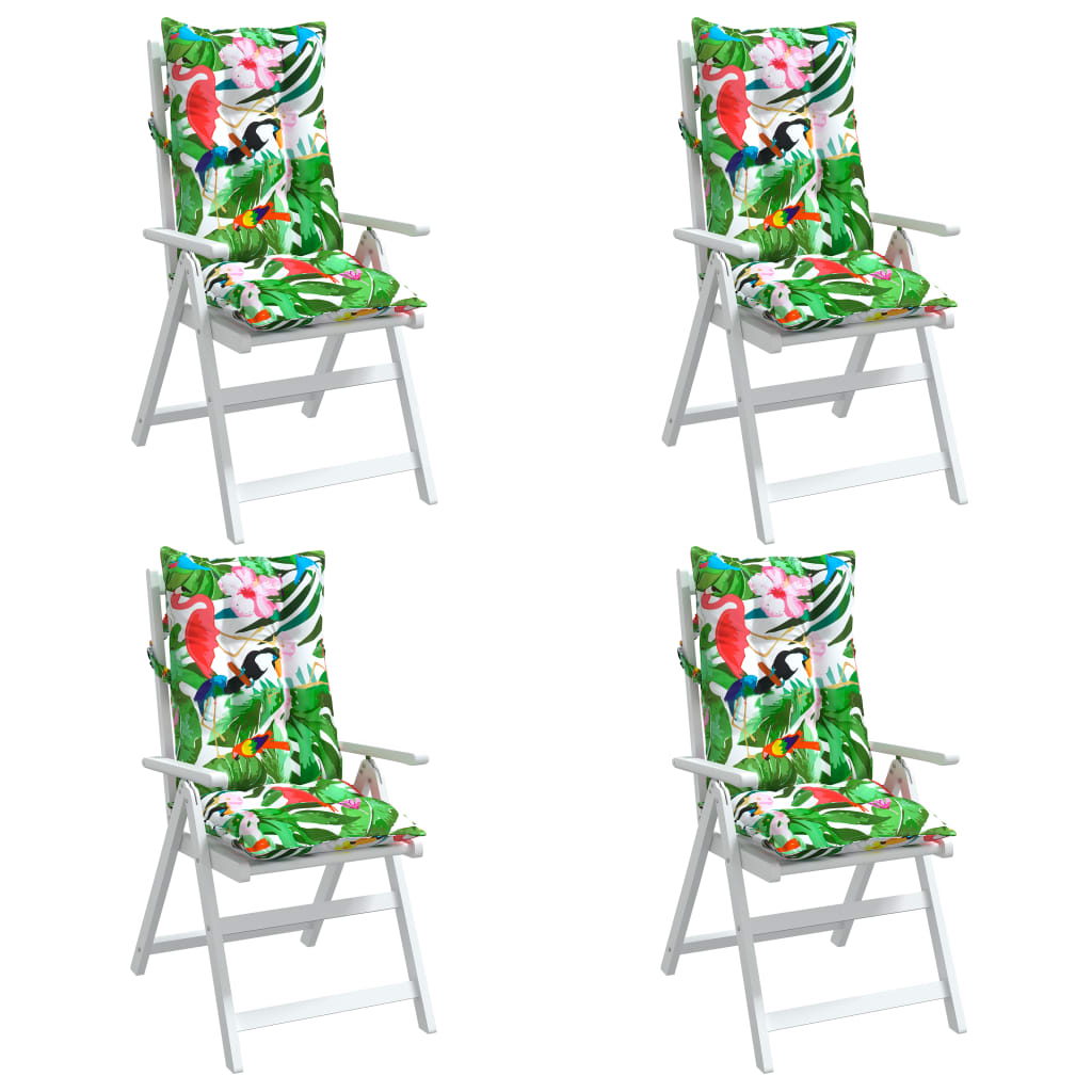 High-Backed Cushion Pads 4 pcs. Multicolored Oxford Fabric