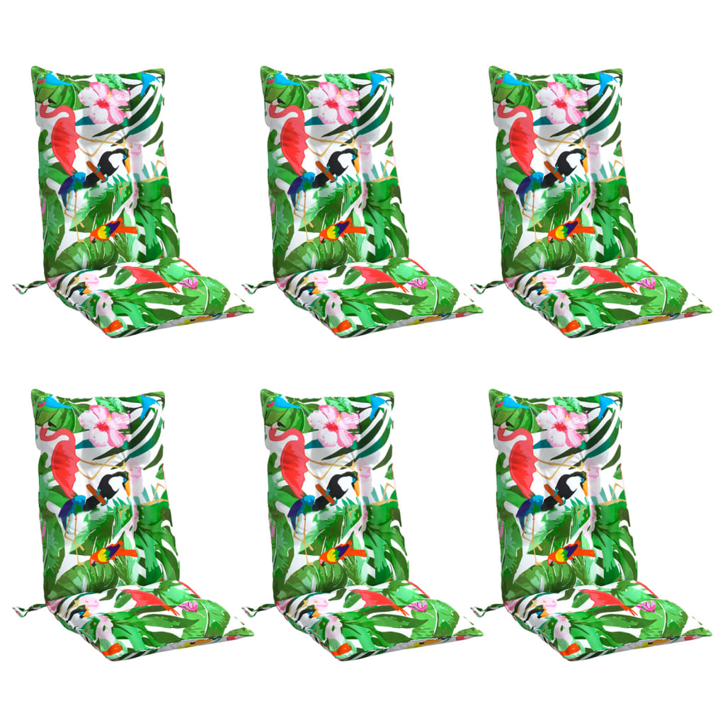 Coussins pour chaises longues 6 pcs. Tissu Oxford multicolore