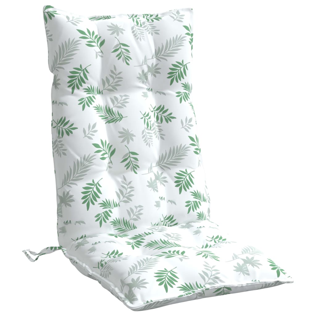 Coussins pour chaises longues 4 pcs motif feuilles Tissu Oxford
