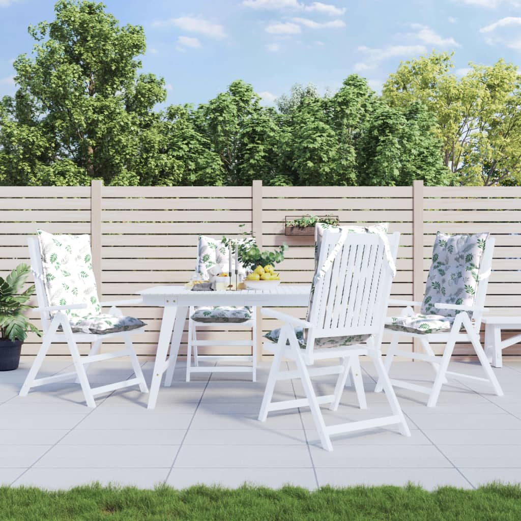 Coussins pour chaises longues 4 pcs motif feuilles Tissu Oxford