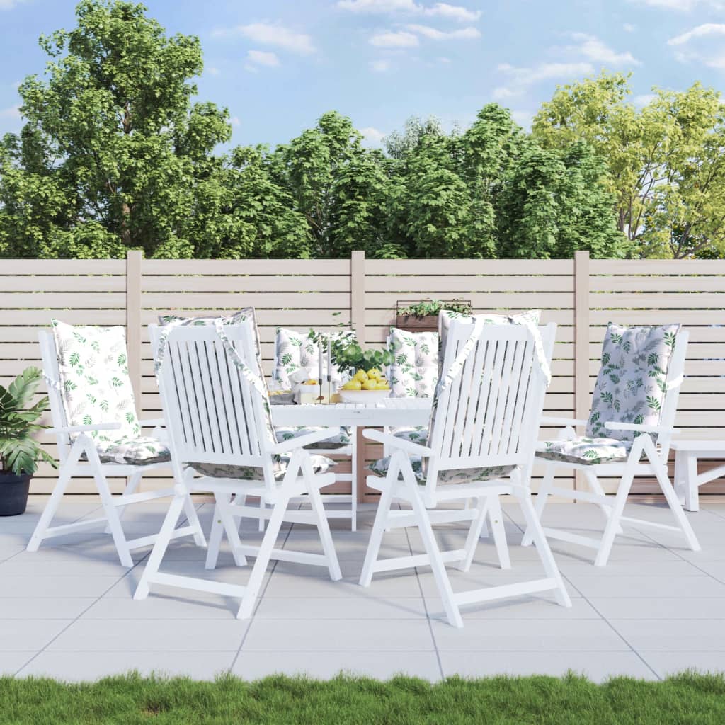 Coussins pour chaises longues 6 pcs Motif feuilles Tissu Oxford