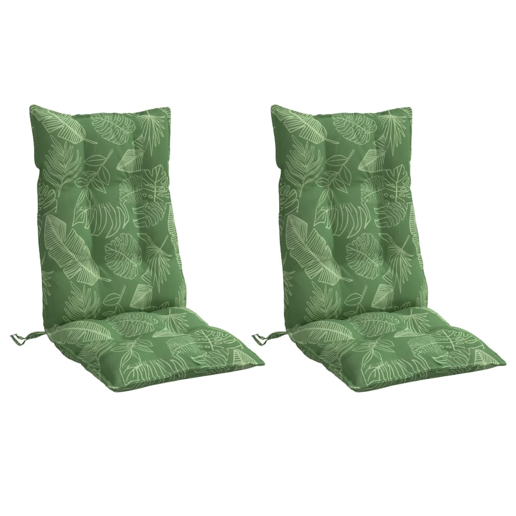 Coussins pour chaises longues 2 pcs Motif feuille Tissu Oxford