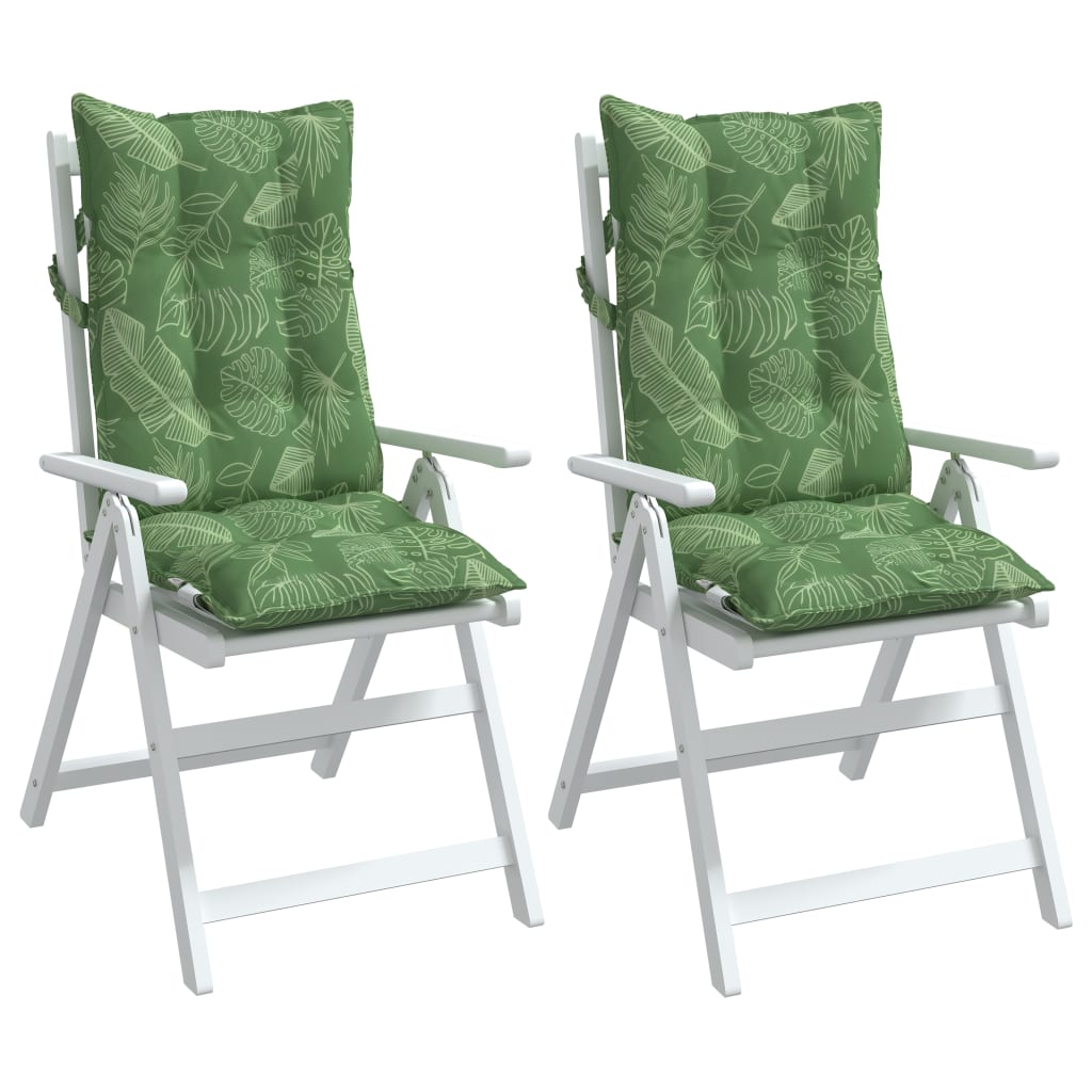 Coussins pour chaises longues 2 pcs Motif feuille Tissu Oxford