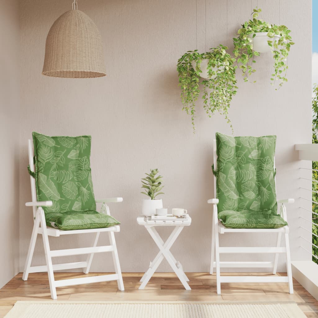 Coussins pour chaises longues 2 pcs Motif feuille Tissu Oxford