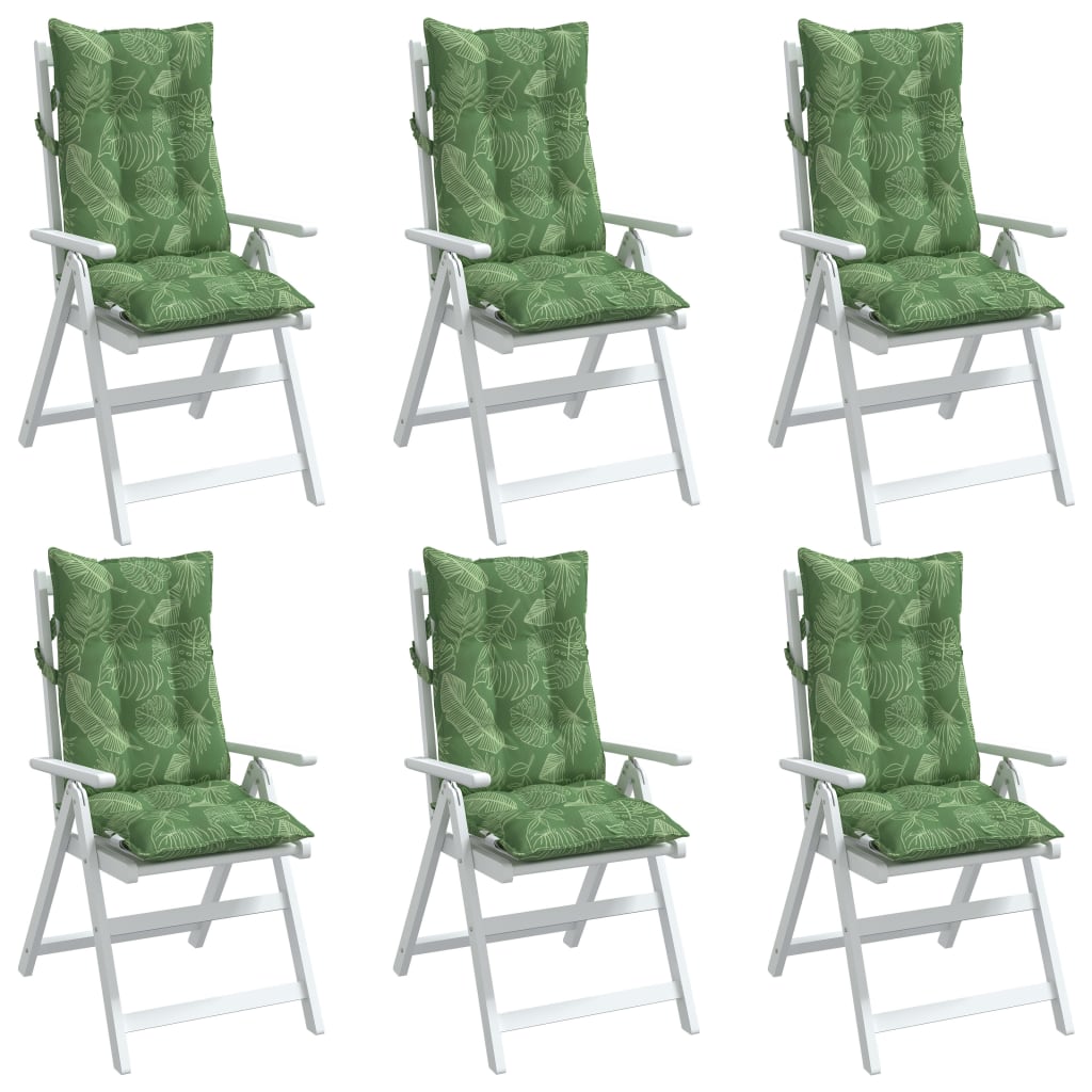 Coussins pour chaises longues 6 pcs Motif feuilles Tissu Oxford