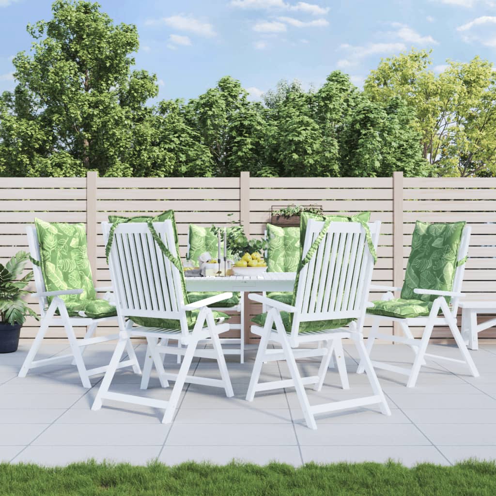 Coussins pour chaises longues 6 pcs Motif feuilles Tissu Oxford