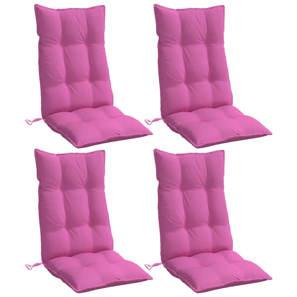Coussins pour chaises longues à dossier haut 4 p. Tissu Oxford rose