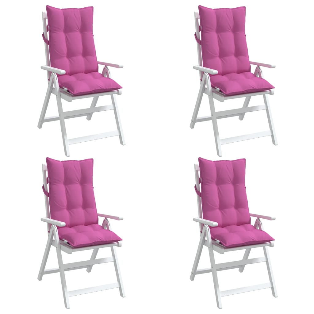 Coussins pour chaises longues à dossier haut 4 p. Tissu Oxford rose