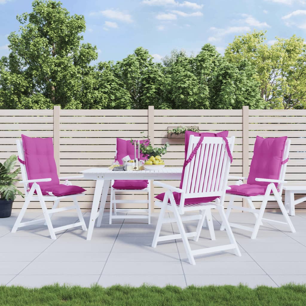 Coussins pour chaises longues à dossier haut 4 p. Tissu Oxford rose