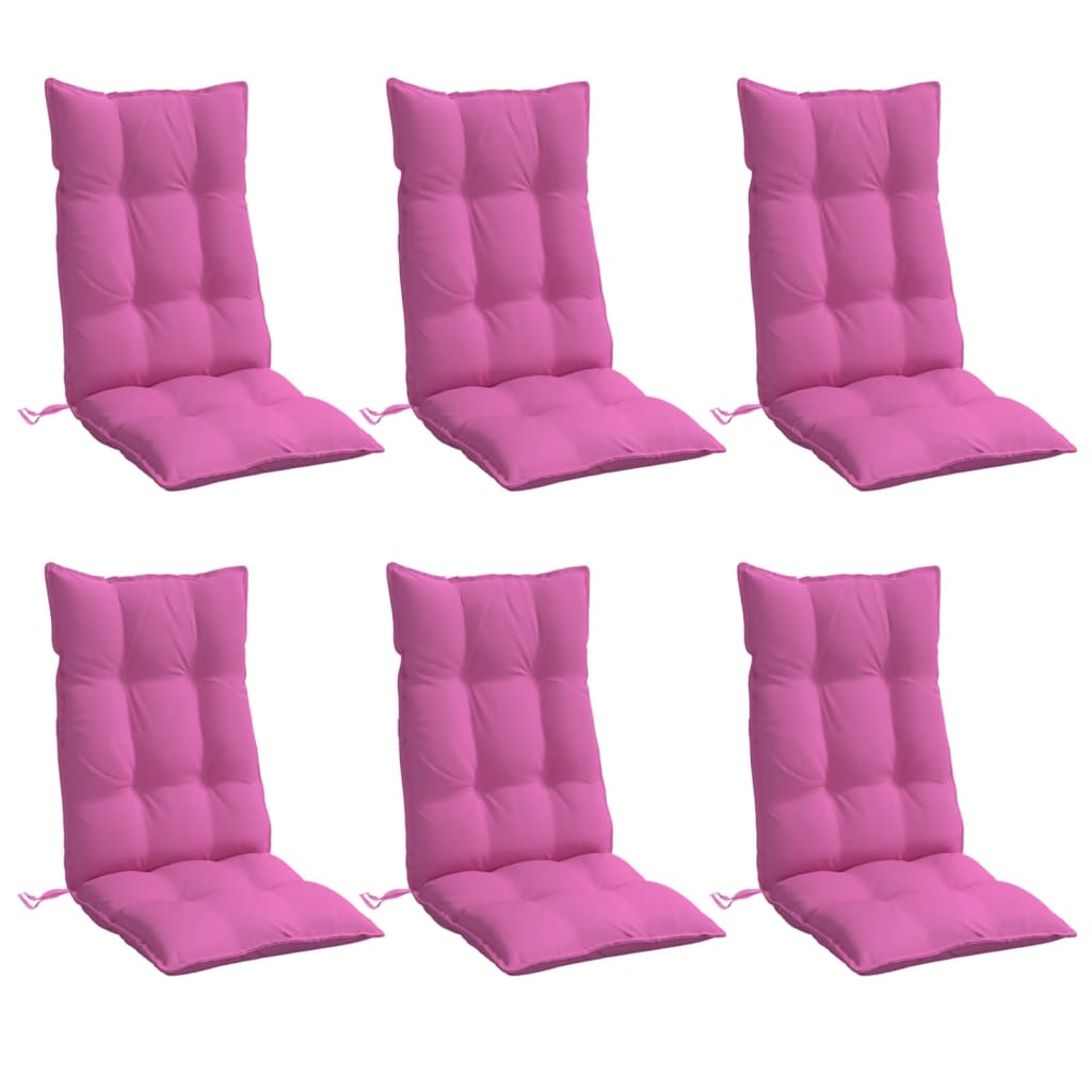 Coussins pour chaises longues 6 pcs. Tissu Oxford rose