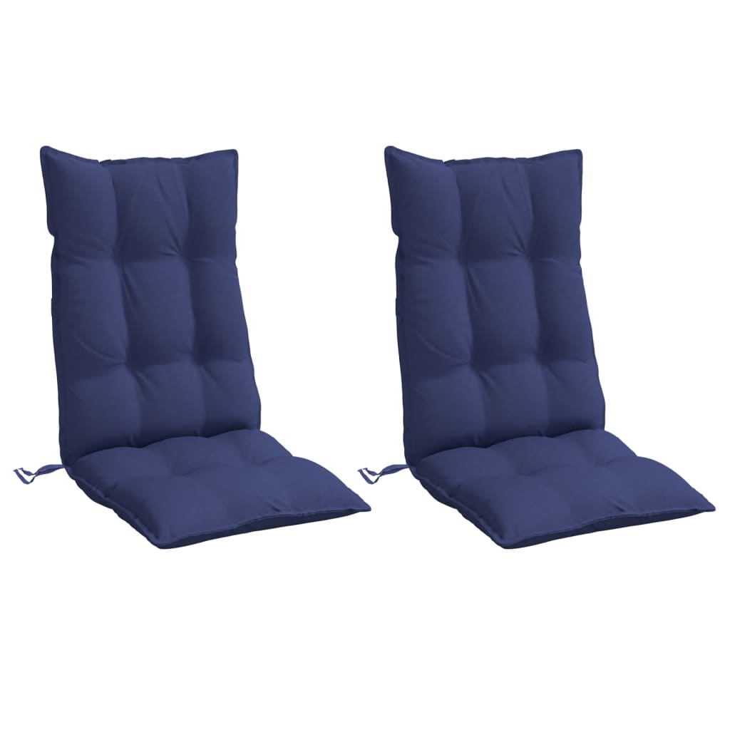 High-Back Cushion Pads 2 pc. Navy Blue Oxford Fabric