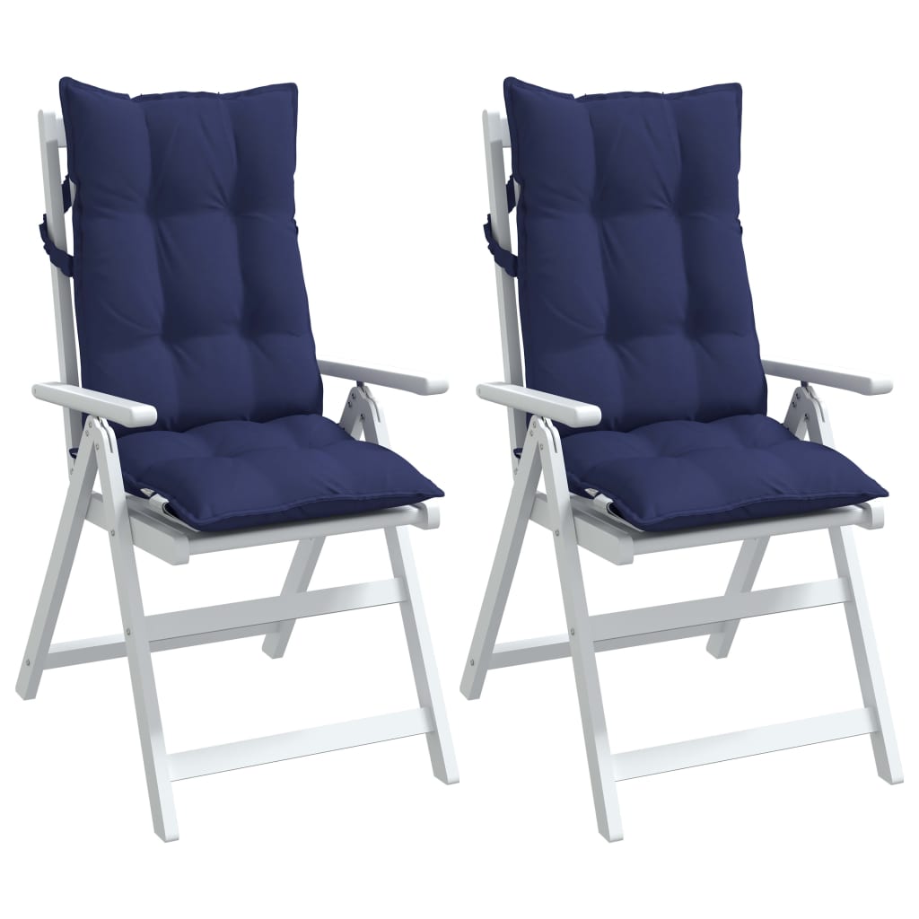 High-Back Cushion Pads 2 pc. Navy Blue Oxford Fabric