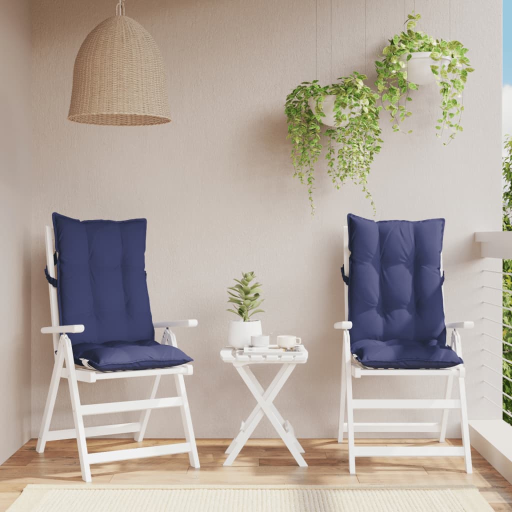 High-Back Cushion Pads 2 pc. Navy Blue Oxford Fabric