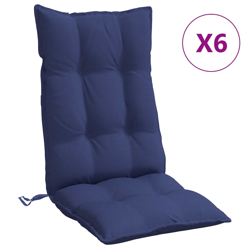 Coussins pour chaises longues 6 pcs Tissu Oxford bleu marine