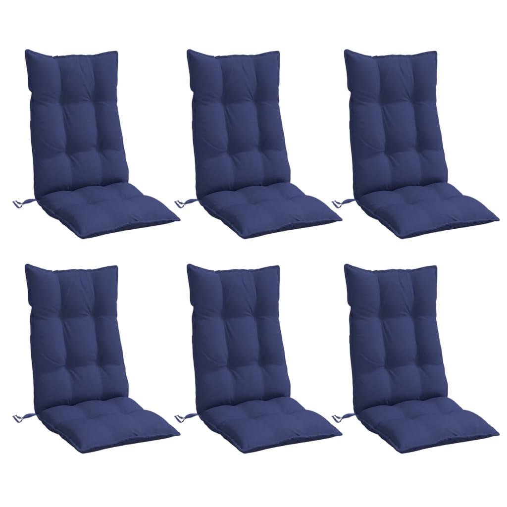 Coussins pour chaises longues 6 pcs Tissu Oxford bleu marine