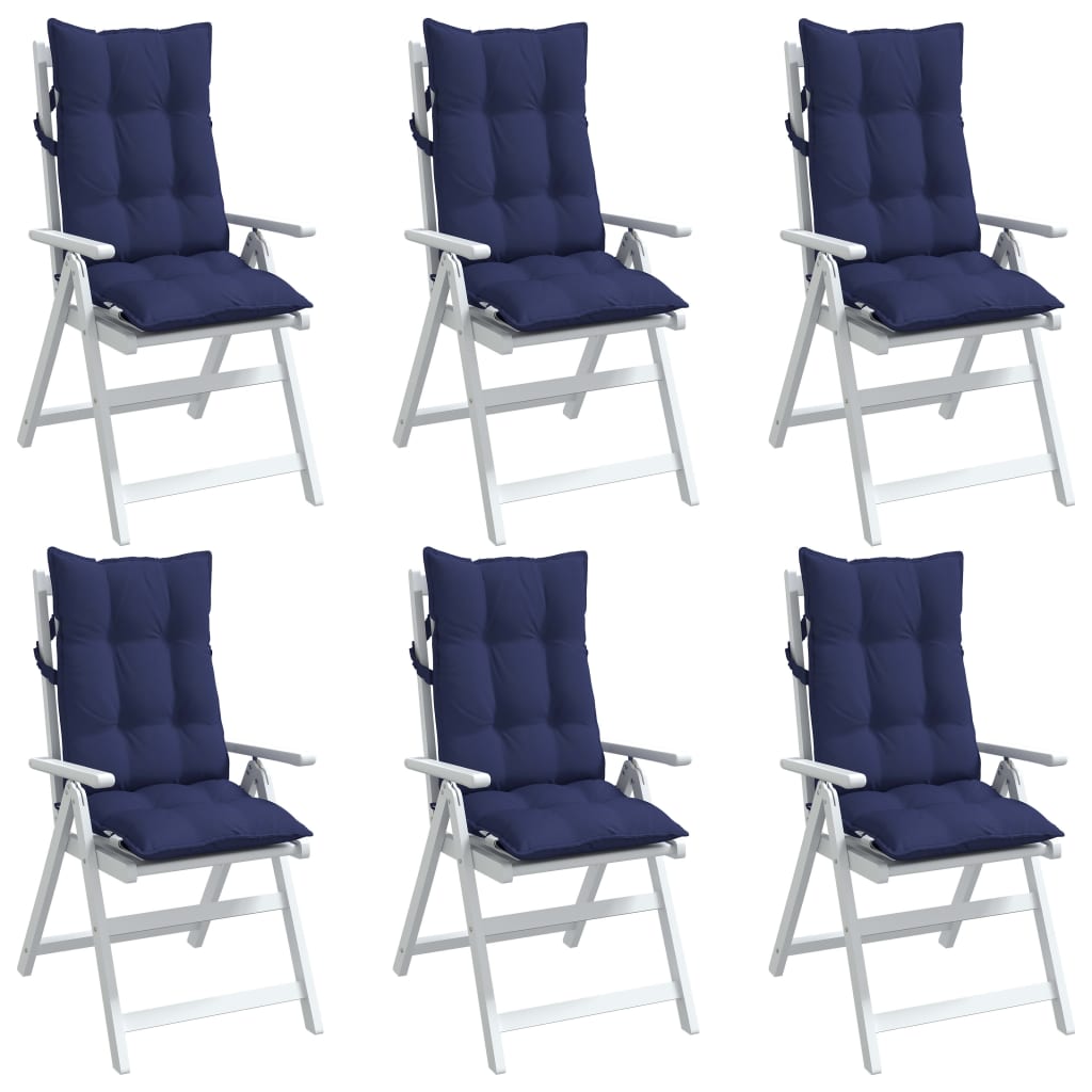 Coussins pour chaises longues 6 pcs Tissu Oxford bleu marine