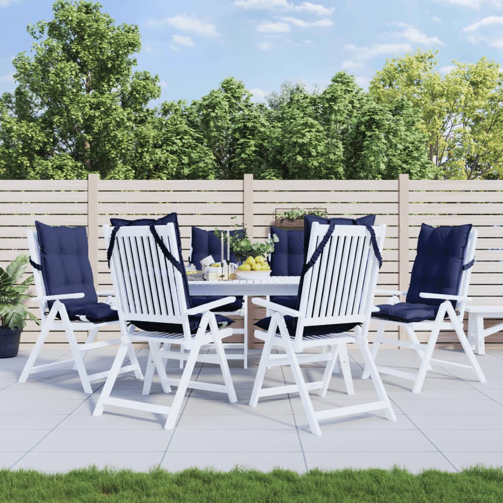 Coussins pour chaises longues 6 pcs Tissu Oxford bleu marine