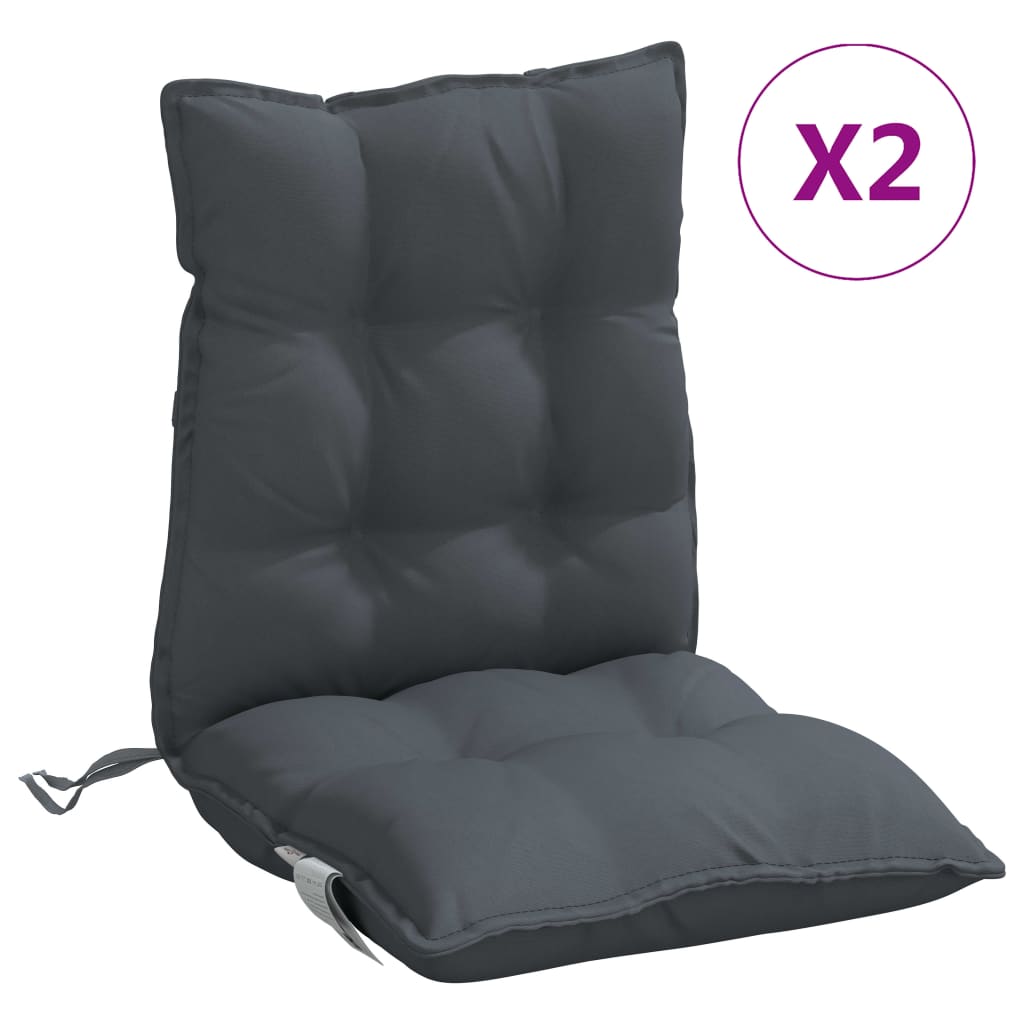 Coussins pour chaises basses 2 p. Tissu Oxford anthracite