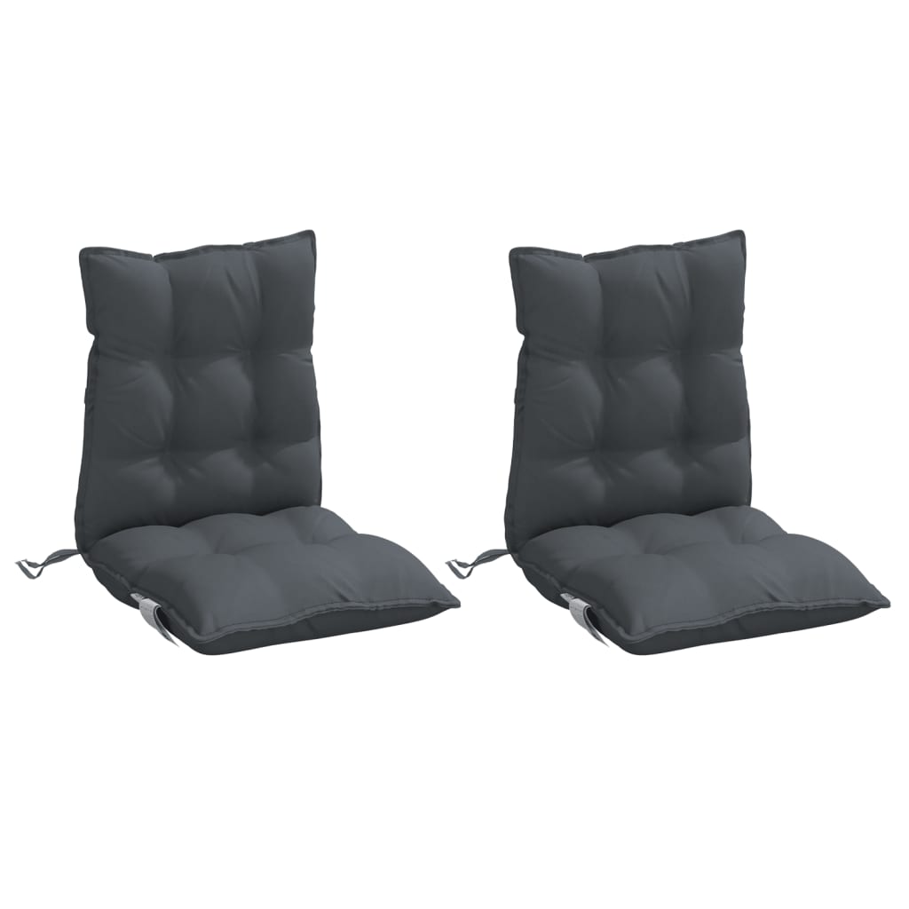 Coussins pour chaises basses 2 p. Tissu Oxford anthracite