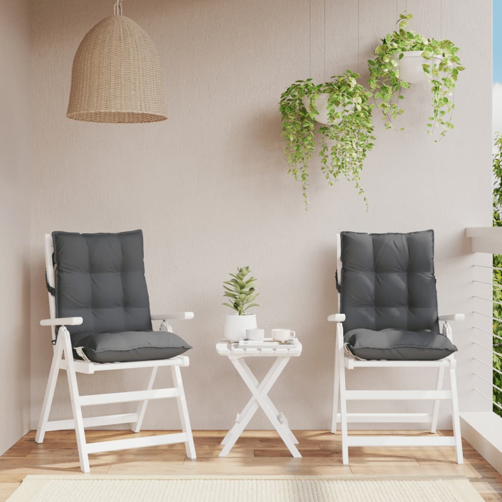 Coussins pour chaises basses 2 p. Tissu Oxford anthracite